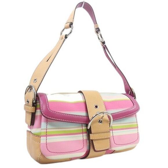 COACH Y2K Hampton Pink Mini Soho Stripe Shoulder Bag ❤️COMING SOON❤️ - Picture 1 of 10